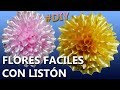 IDEA SENCILLA DE CÓMO HACER FLORES CON LISTON EN 5 MINS ¿SON FÁCILES?