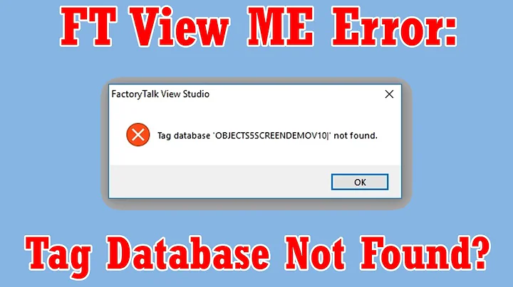 Tag Database Not Found Error in ViewStudio Machine Edition