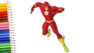 How to draw Justus league flash easy | Drawing and coloring Flash