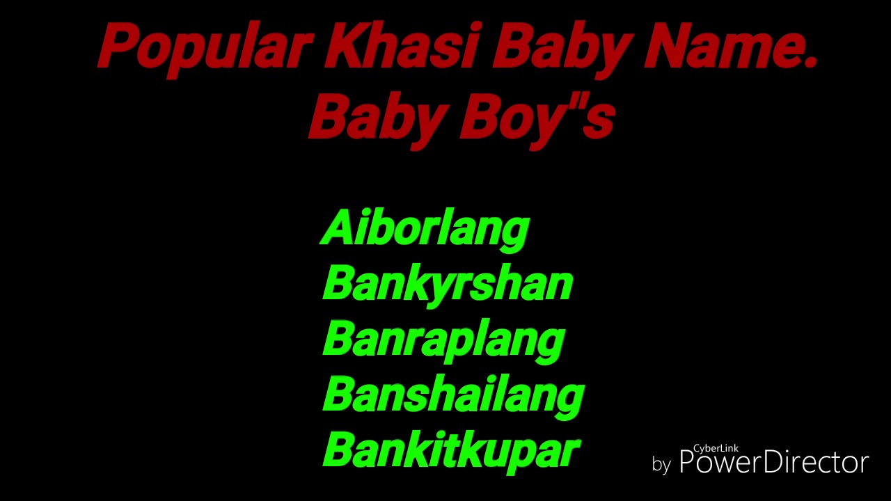 Khasi name for baby boy