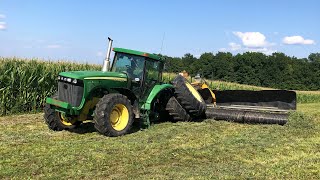 John Deere 8120 Broken Axle while merging hay.