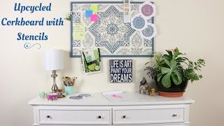 Inexpensive DIY Corkboard Using A Tile Stencil