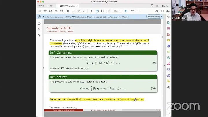 QCrypt 2021: Tutorial by Charles Lim: Security ana...