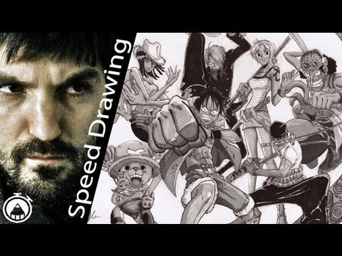 How to draw ONE PIECE! Straw Hat, Zoro, Nami, Usopp, Sanji, Chopper and Nico Robin!