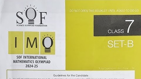 Class 7 IMO Question Paper Set B 2024 - 2025/ SOF International Mathematics Olympiad Level 1 2024