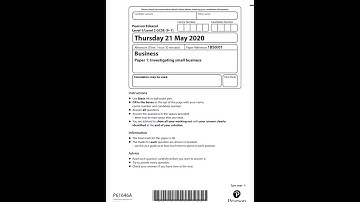 FULL Mark Scheme - Edexcel GCSE Business Studies Paper 1 May 2020