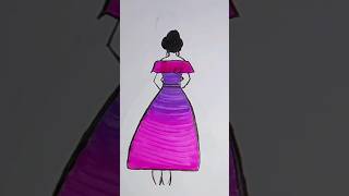 pink purple gown girl dress drawing ?? drawing trending shorts short