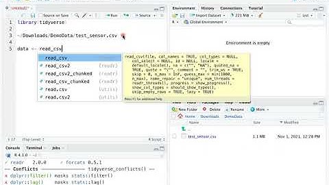R tutorial - Read csv file into R with read_csv - 2 options