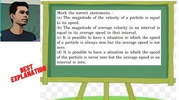 Mark the correct statements :(a) The magnitude of the velocity of a particle is equal to its speed.