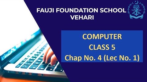 Class 5 Computer Chapter No. 4 (Moving Ahead with Windows) Lec No. 1