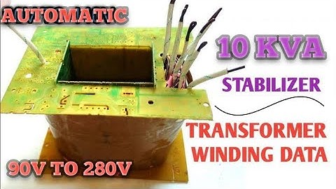 10 kva/ 90V to 280V/ single phase /automatic stabilizer/ transformer winding data / Mehta electric