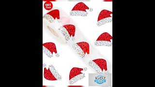 500 Christmas stickers on a roll - 3 cm red Santa hat - self-adhesive stickers for winter - for C...