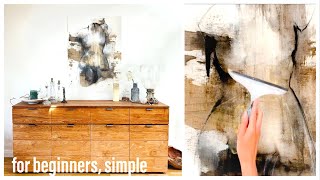 abstrakte Malerei, Acryl, easy, für Anfänger, Demo simple Werkzeuge