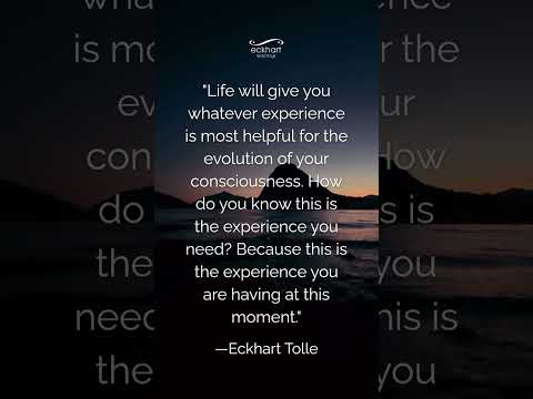 "Life will give you whatever experience is most helpful for the evolution of your consciousness."