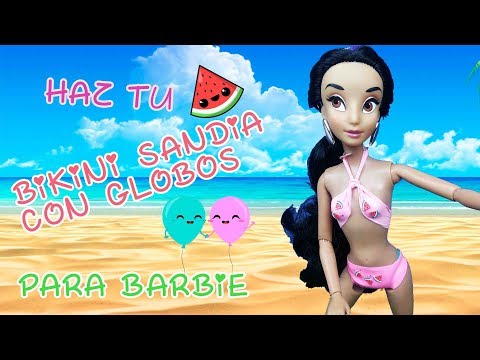 DIY-Haz tu Bikini Sandía con globos para Barbie