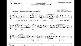 Gurbet Elde Her Akşam - Nota Eşliğinde Karaoke (Ahenk: Kız Neyi)