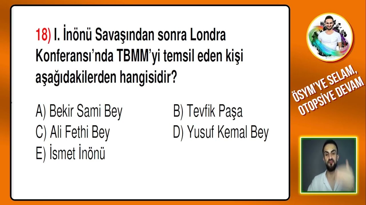 Kurtuluş Savaşı Muharebeler Dönemi / İnkılap Tarihi Soru Çözümü KPSS - AYT 2024