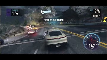 NFS No Limits | Porsche Taycan Turbo S | Obstacle Race | Lumber Trail Chase, Night