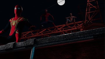 Spider-Man: No Way Home - 3 Spider-Men Alternate Landing (Blender Animation) And Break Down