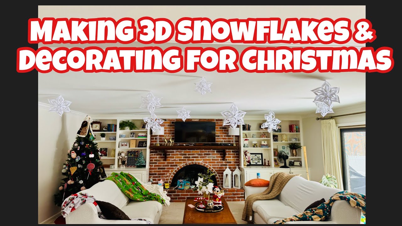 DECORATING MY FAMILY ROOM/ and a craft project to make it a winter wonderland ❄️ 