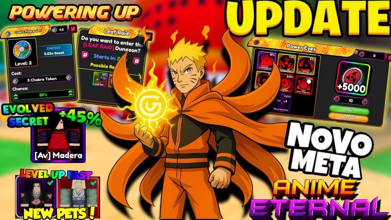 DOUBLE SWORD DOBRE SEU DANO! AVATAR MADARA SECRET CHAKRA POWER + EYES UPDATE ANIME ETERNAL 🚨 