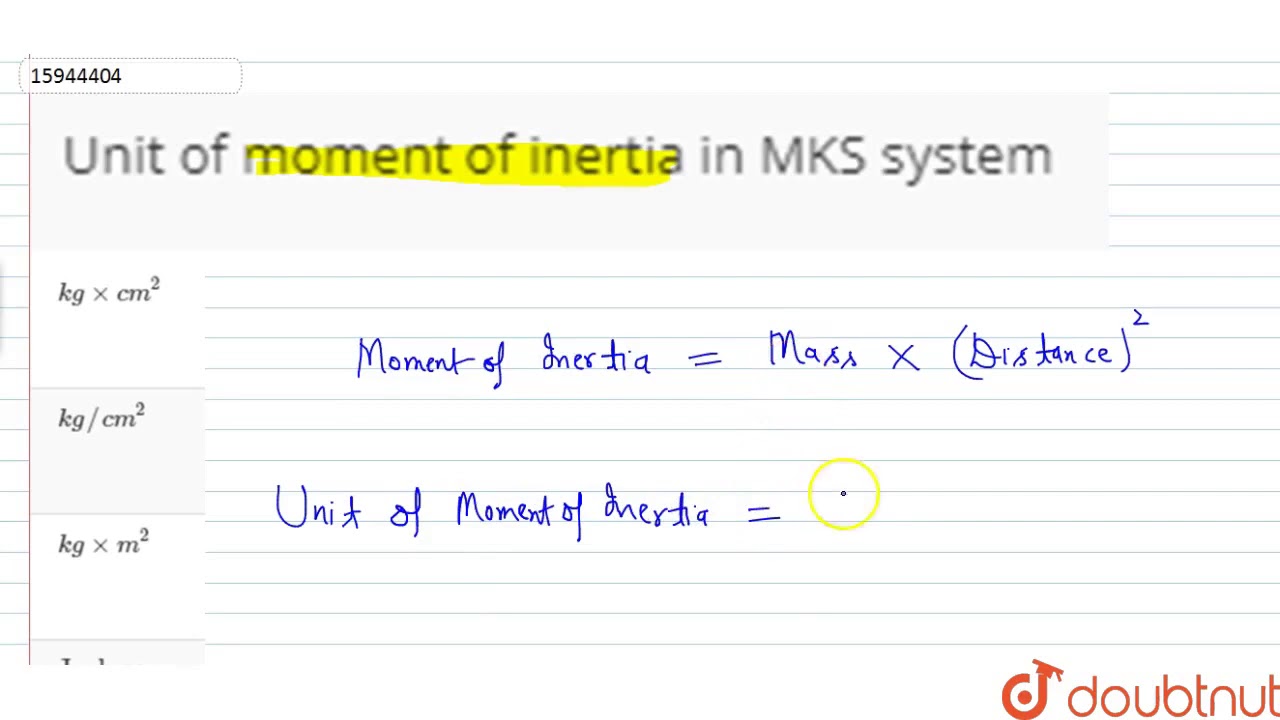 System Inertia Calculation Moment Of Inertia Units Metric