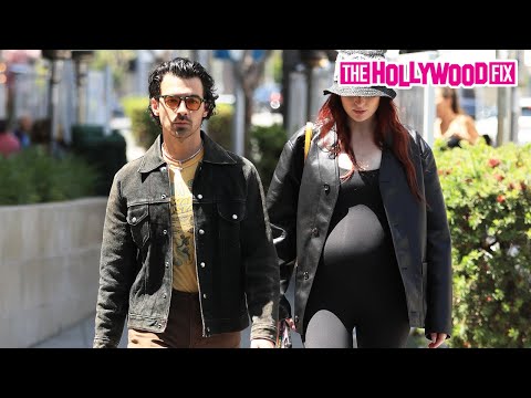 Joe Jonas & Sophie Turner Grab Lunch Together While Showing Off Her Huge Baby Bump In Beverly Hills