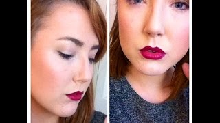 FALL in Love Series: Natural Makeup with bold plum lips