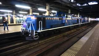 [FHD]JR北海道・函館本線：札幌駅、DD51形重連＋E26系/★寝台特急★『カシオペア号』回送入線シーン。