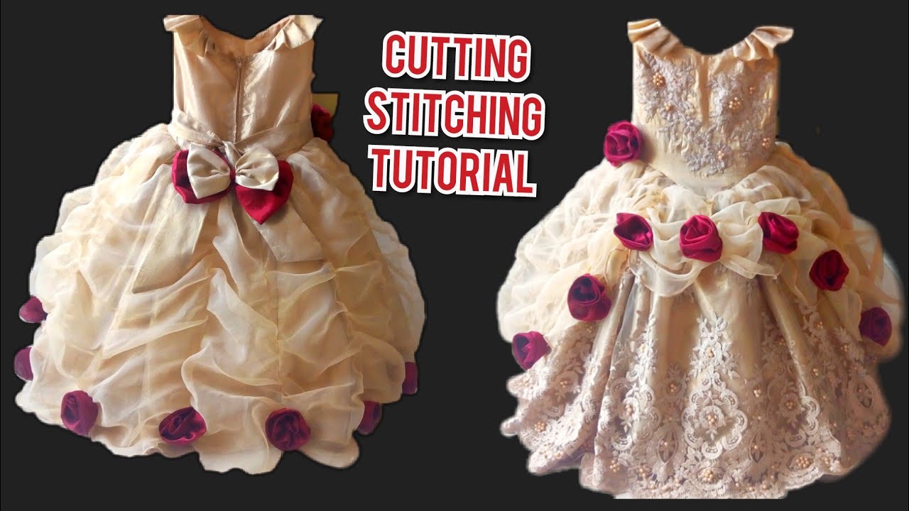 Net frock cutting and stitching part 1 in Urdu/Hindi by 