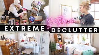 EXTREME BATHROOM DECLUTTER / Solving storage issues + deep cleaning!