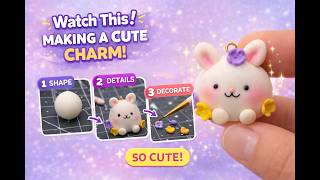 "DIY pocket bunny charm with Homemade airdry clay 🐰✨️" #diy #clayart #easterbunny