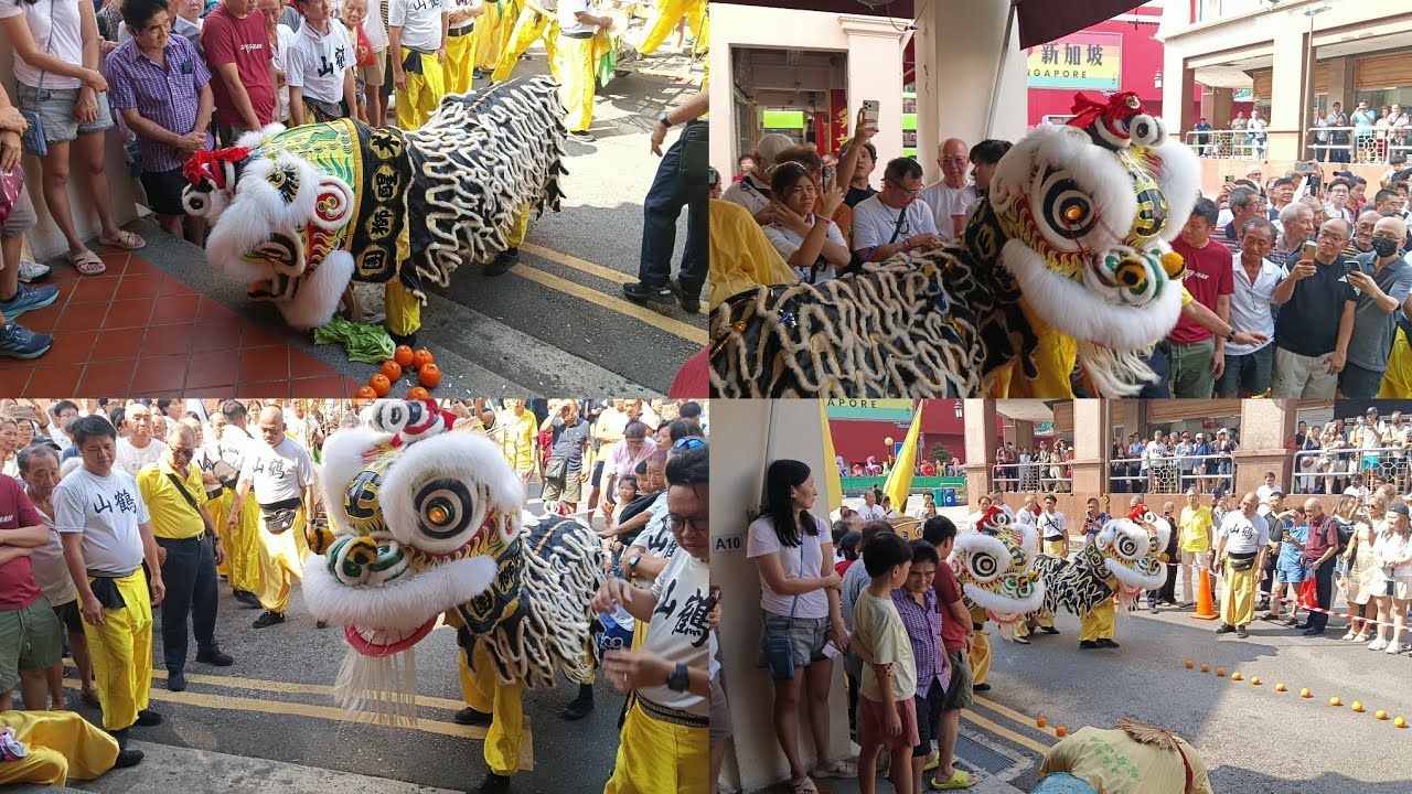 新加坡鶴山會館武術醒獅團 Hok San Lion Caiqing Performance at Mei Heong Yuen Dessert Chinatown