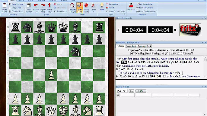 The “Compare” chess analysis function in Fritz 13