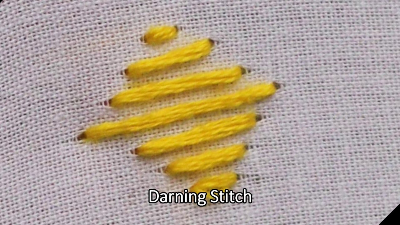 Darning Stitch In Hand Embroidery Stitches Tutorial 
