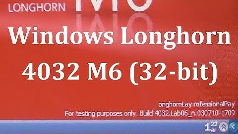 Test installation of the Windows Longhorn 4032 M6 (32-bit Edition)
