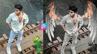 Picsart Devil Wings Photo Editing Concept + Lightroom Dark Retouching Step By Step screenshot 1