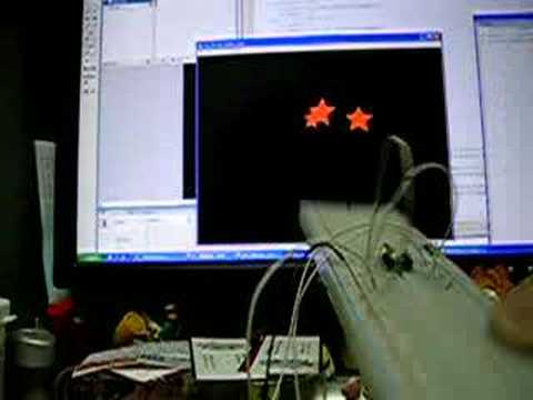 2d accelerometer + flash 3d stars