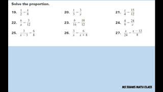 Celebrity Solve each proportion.  Nine examples Profile
