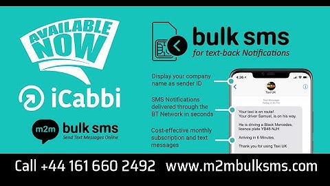 iCabbi - M2M Bulk SMS for text back notifications