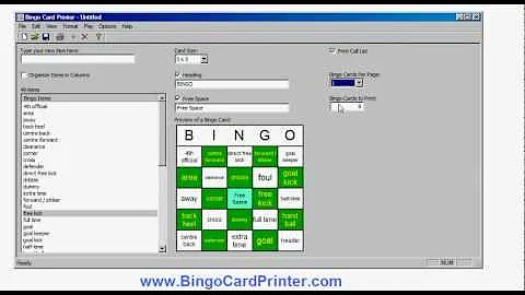 Creating Soccer Bingo Cards with Bingo Card Maker Software