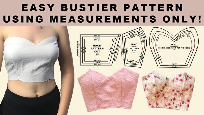 how-to-make-a-sweetheart-bustier-pattern-with-measurements-patterns-for-s-m-l-youtube