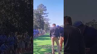 Augusta Member talking to Sergio mid round, and staff needing to repair the 2nd tee #sergiogarcia