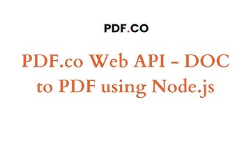 PDF.co Web API - DOC to PDF using Node.js