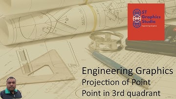 Point in Third quadrant system | 03 | Projection of Point | ST Graphics Studio