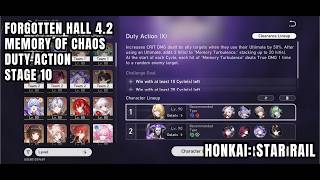 [Honkai: Star Rail Forgotten Hall] Memory Of Chaos (MOC) - Duty Action (X) - Stage 10 - New 4.2