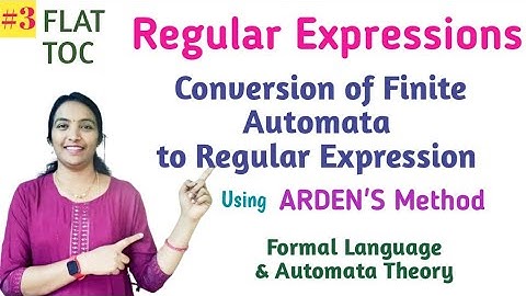 JNTUH FLAT Conversion of DFA to Regular Expression | DFA to Regular Expression Using Arden