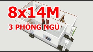 GỢI Ý BỐ TRÍ MẪU NHÀ CẤP 4 DIỆN TÍCH 8x14M 3 PHÒNG NGỦ ĐẸP