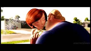 Mr. Incredible / Bob Parr And Elastigirl / Helen Parr Kiss Gif