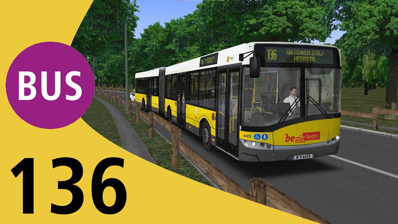 OMSI 2 - BVG Bus Linie 136 - Solaris Urbino 18 - Von Aalemannufer nach Gatower Str./Heerstr.